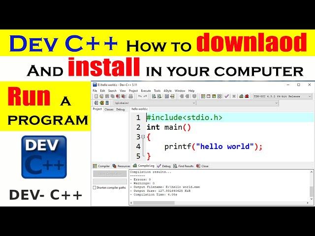 How to Download Dev C++ and install and Run program in windows 10 [ in 2021]