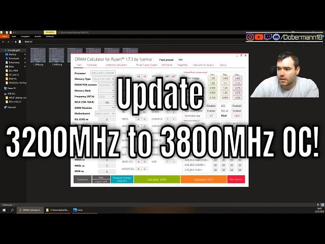 UPDATE | 3200 to 3800MHz OVERCLOCKED! | Übertakten/Overclocking | Ryzen DRAM Calculator 1.7.3