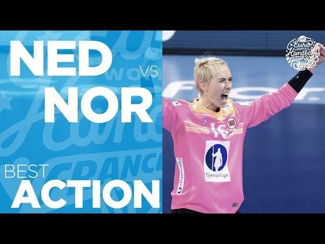 Lunde pulls out a spectacular double save against Netherlands | Women's EHF EURO 2018