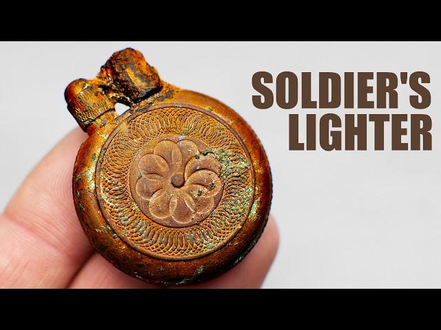 Soldier's Rusty WW1 Lighter Restoration. 100 Years Underground