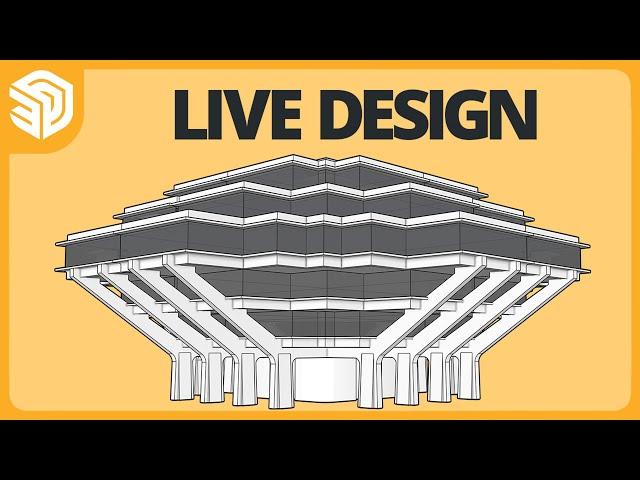 Geisel Library | Brutalist Icon | Live Modeled in SketchUp