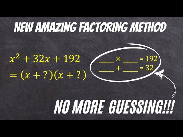 Factoring Quadratics WITHOUT Guessing Product & Sum