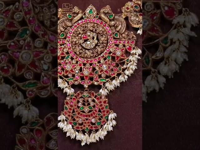 Contact Us 6303718441/ Beautiful Kundan Necklace design crafted using yellow gold