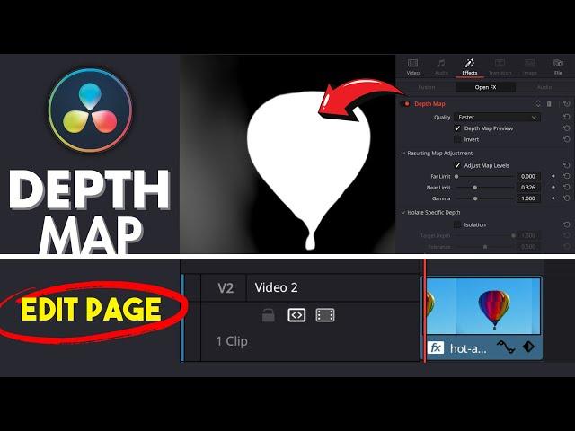 How to use the New DEPTH MAP In DaVinci Resolve Studio