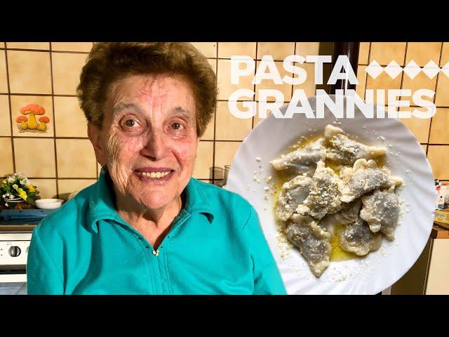 Discover Olimpia's herb and biscuit ravioli called cjarsons! | Pasta Grannies