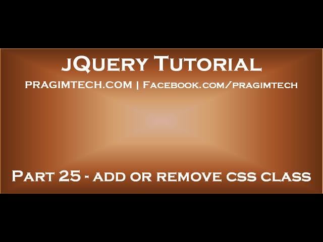 jQuery add or remove class