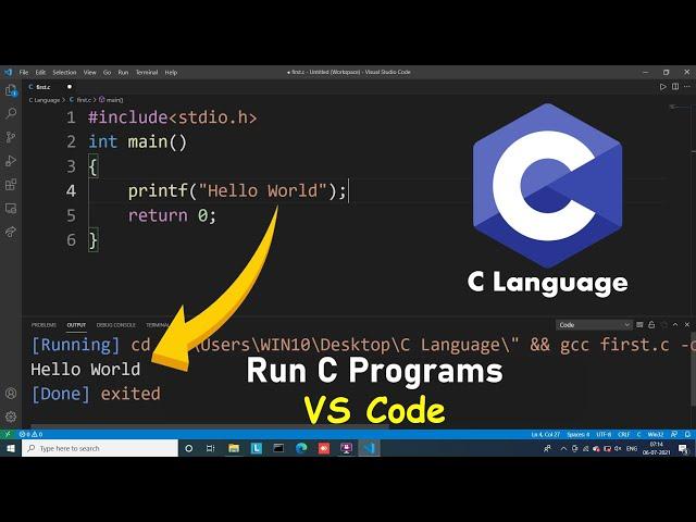 How to Run C Program in Visual Studio Code | Install VS Code on Windows 10