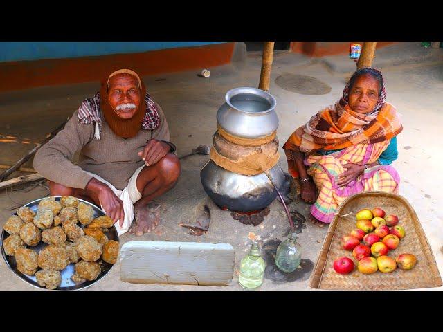 APPLE WINE | village style apple wine making by our grandfather & grandmother | desi daru making |