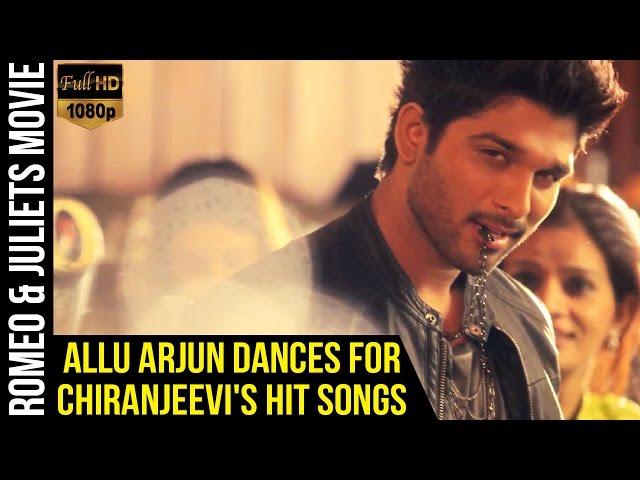 Allu Arjun Dances for Chiranjeevis Hit Songs | Romeo & Juliets Malayalam Movie | Iddarammayilatho