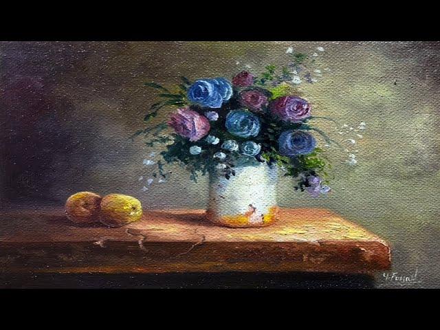 Yasser Fayad Oil Painting Still Life Step By Step Just By 4 Colors 02