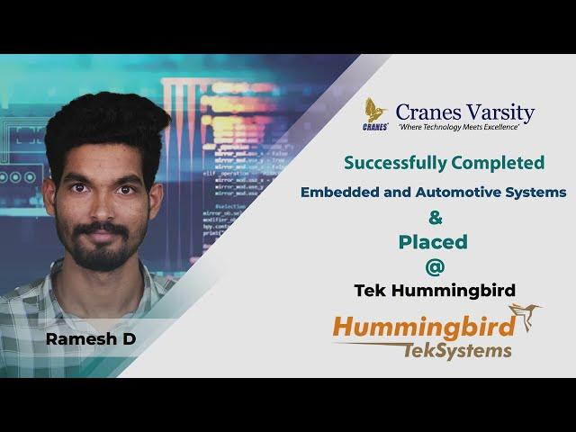 Cranes Varsity Student Success Story | Ramesh D