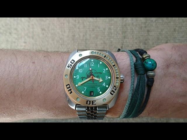 My modded Vostok  Amphibian with custom  lumed bronze bezel.(info in description)