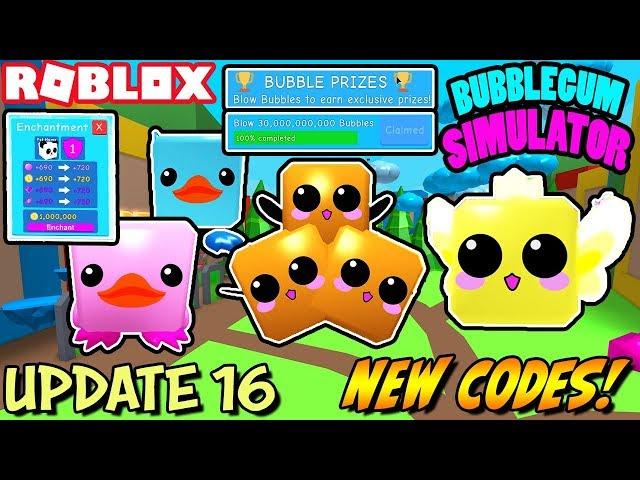 *NEW CODES* BUBBLEGUM SIMULATOR UPDATE 16, RUBBER EGG, BEE EGG, BUBBLE PRIZES (I GOT 30 BILLION!)