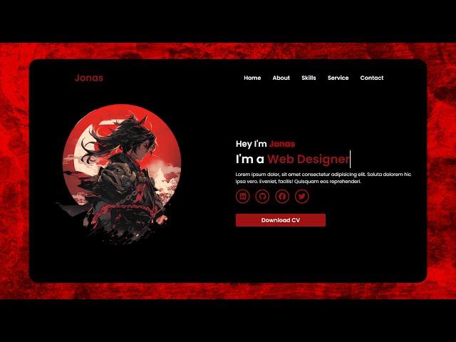 Create A Portfolio Website Using HTML and CSS Only | Portfolio Website