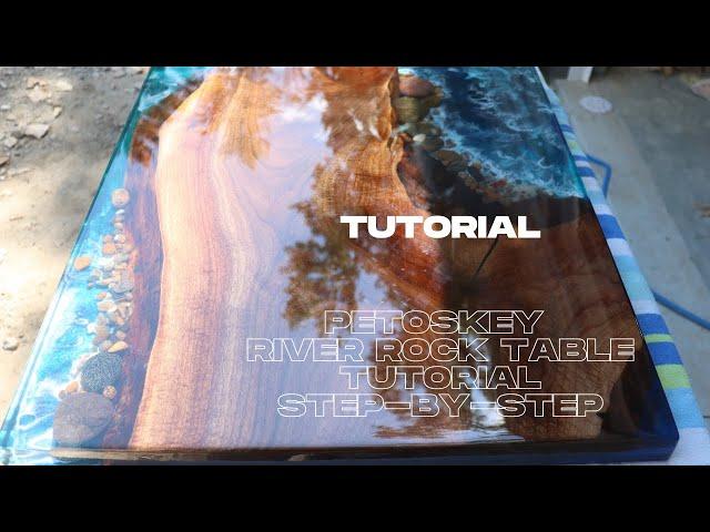 Petoskey Resin River Rock Table FULL TUTORIAL!!!