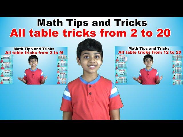 Learn 2 to 20 Times Multiplication Tricks for kids || Easy and fast way to learn || Table tricks