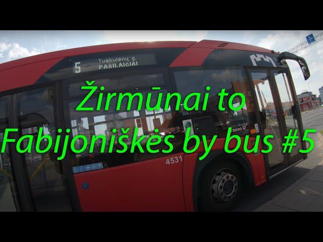 Vilnius, Žirmūnai to Fabijoniškės by bus #5. 4K60