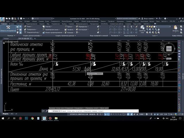 Исполнительная Продольные Профиля CIVIL 3D