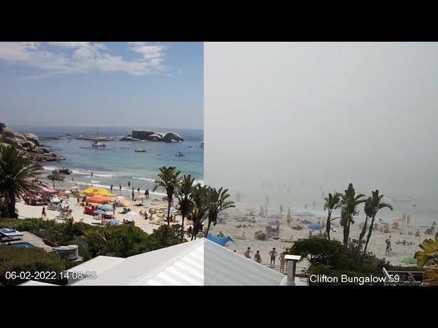 Cape Town drastic weather change in less than an hour! On Clifton beach over the weekend