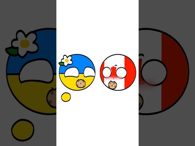 Canada giving cookies to some country's! (^~^) #animation #countryballs #shorts