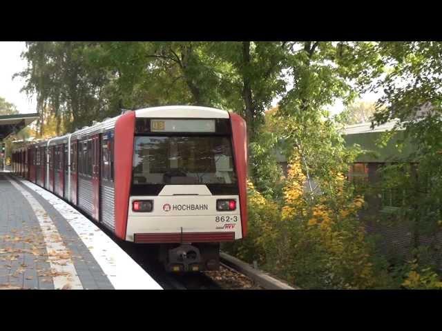 U-Bahn Hamburg DT3 Züge & Arbeitslok im Bahnhof Saarlandstraße U3 [1080p]