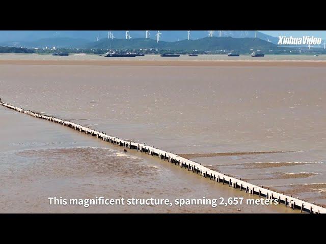 The beauty beneath: Ancient stone bridge emerges from water in East China