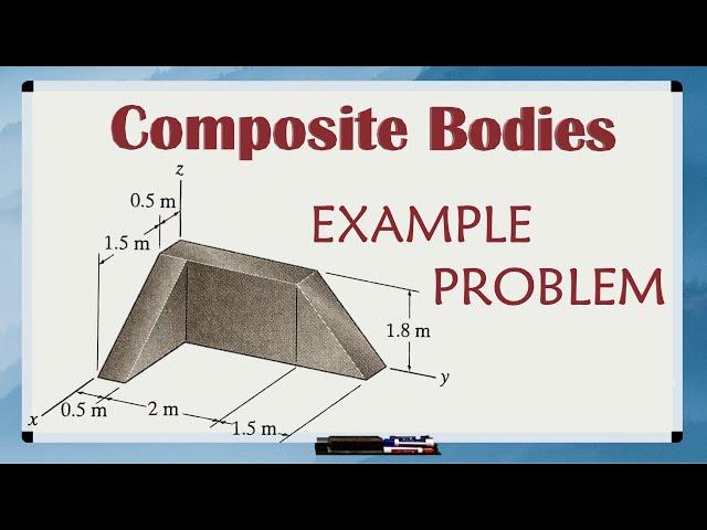 How to Find the Centroid of a 3D Object EXAMPLE PROBLEM // Center of Mass of Composite Bodies