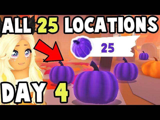 ALL 25 Purple Pumpkin Locations in Adopt Me (DAY 4)