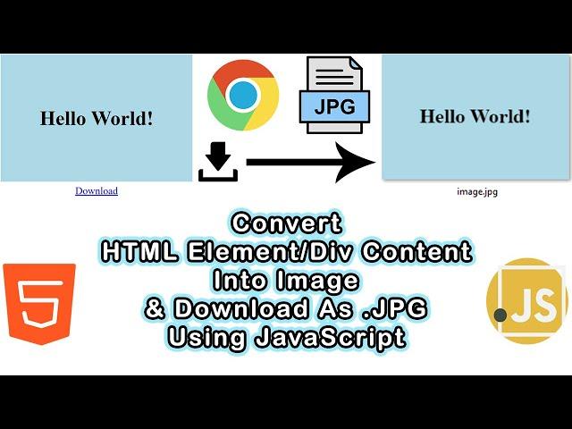 Convert HTML Element Into Image & Download Image As JPG | Download Div As Image JavaScript