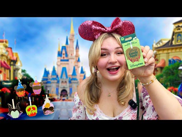 Magic Kingdom Candy Apple Mystery Pin Unboxing | Pin Trading, Custom Popcorn and Main Street Haircut