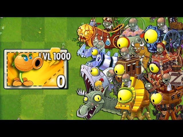 All PEA Plants LEVEL 1000 vs All Final Boss - Plants vs Zombies 2 Mod