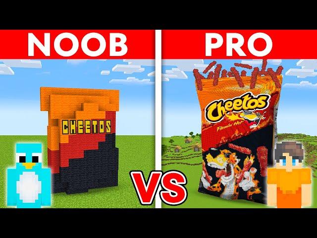 NOOB vs PRO: CHEETO House Build Challenge in Minecraft