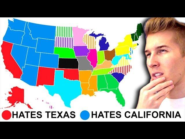 Every State's LEAST Favorite State (MAPS)