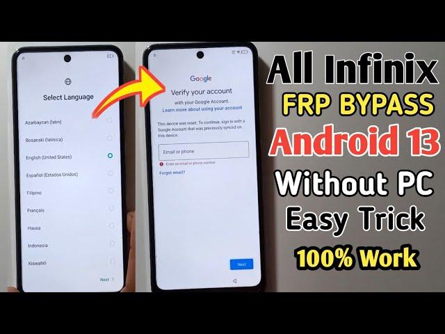 All Infinix Hot30/Hot40/zero30/Note30/Note40/Hot20 FRP Bypass Unlock Android 13 Without PC