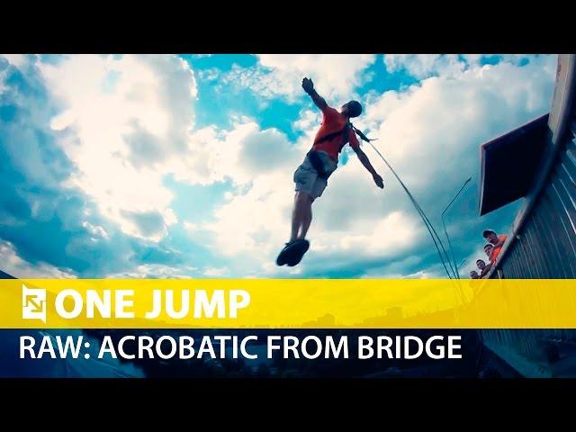 Ropejumping | RAW: acrobatic from 40m bridge in Zaporyzhya