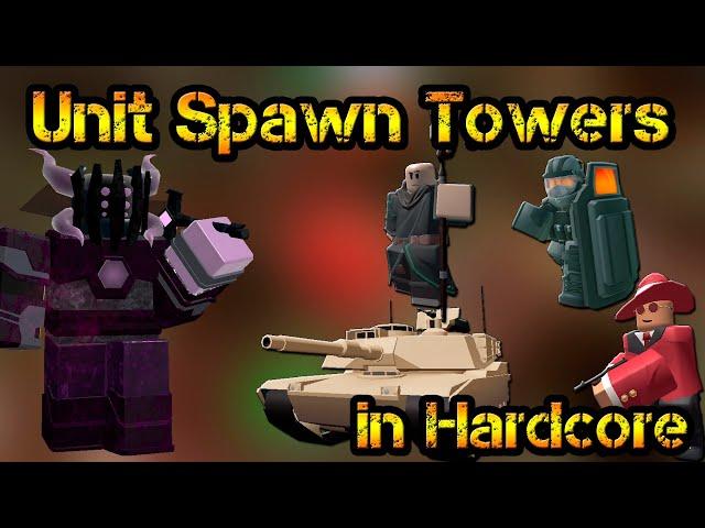 Unit Spawn Towers in Hardcore Roblox Tower Defense Simulator