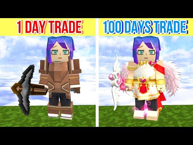 "100 DAYS Trading" In Skyblock Using Noob Account! Blockman Go