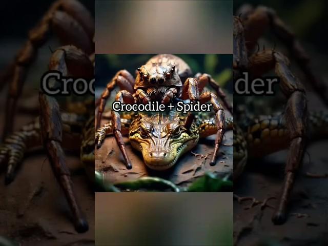 Incredible: Fusion of animals| Spider + Crocodile  #shorts #animals #hybridanimals