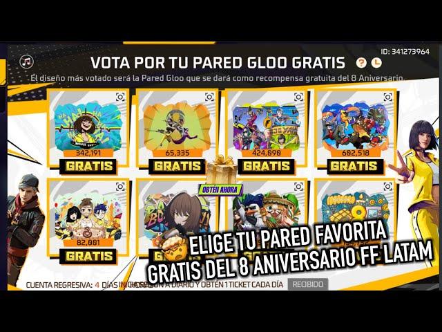 NUEVO EVENTO ELIGE tu PARED FAVORITA GRATIS del 8 ANIVERSARIO en FF LATAM  *regalo oculto*