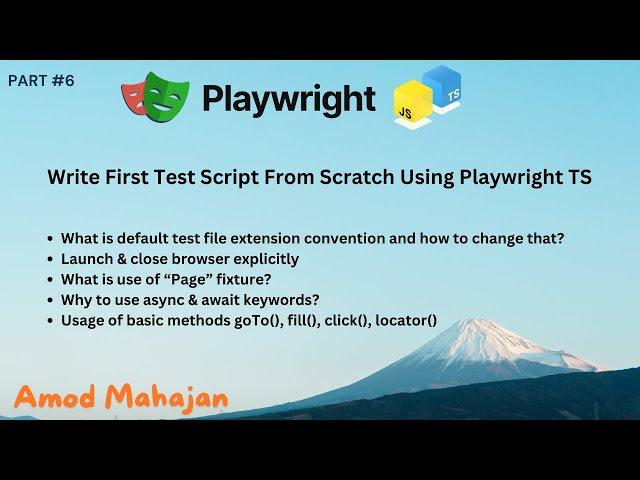 #6. Write First Test Script From Scratch Using Playwright TS | #playwright