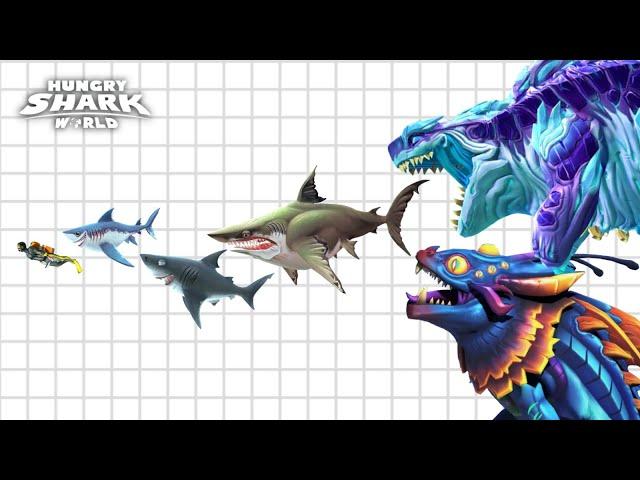 ALL HUNGRY SHARK WORLD SIZE COMPARISON NEW 2021 (COSMIC ALAN UPDATE)