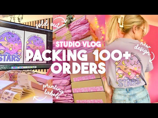 STUDIO VLOG | Packing 100s of orders & designing a new collection  small business owner vlog 