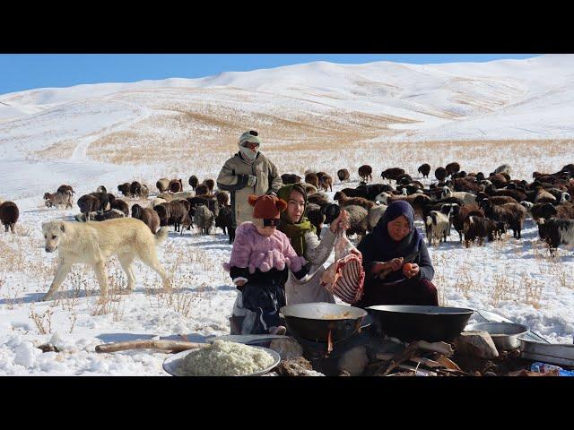 Shepherd Life in the Coldest Village of Afghanistan -63°C|Shepherd Mother Cooking Village Style Food