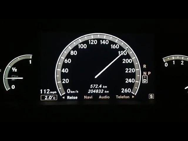 MERCEDES S 500 W221 разгон 0 - 250km/h