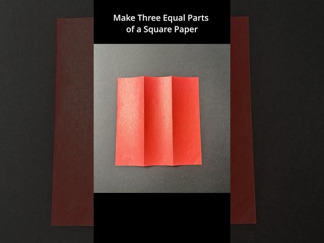 How To Make Three Equal Parts Of A Square Sheet Of Paper  #paperfolding #origami #foldpaper #shorts