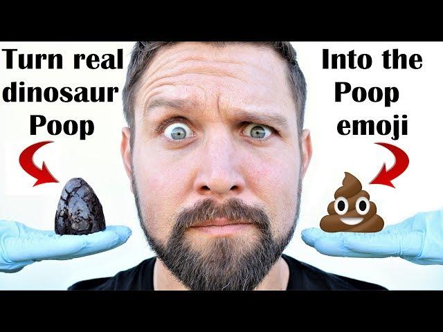 I Carve Petrified Dinosaur Poop (from What's Inside) Into The Poop Emoji (Dukey inception)