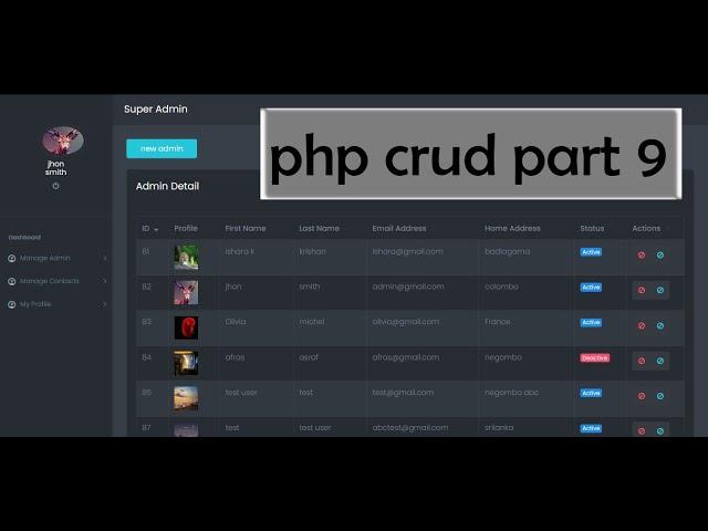 php ajax datatable | Datatables Jquery with Php MySql | datatable ajax in php | PHP CRUD