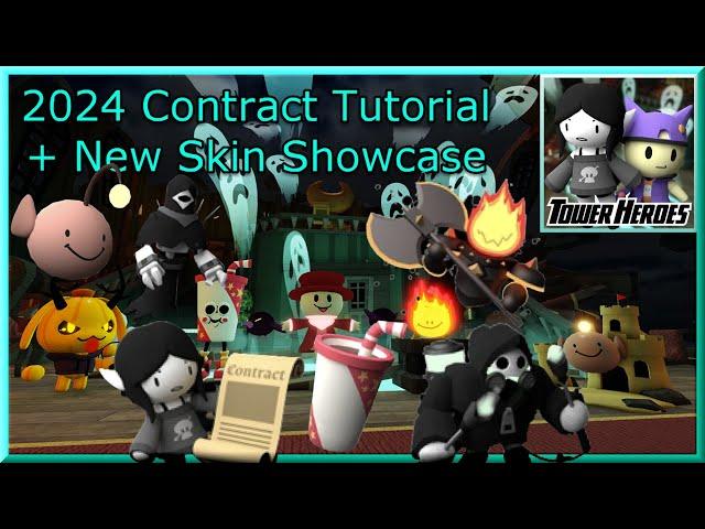 Tutorial to Obtain ALL 16 Halloween 2024 Event Contracts and Reward Skin Showcase - Tower Heroes