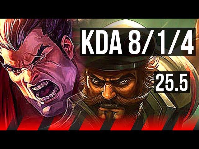 DARIUS vs GANGPLANK (TOP) | 8/1/4 | KR Master | 25.5