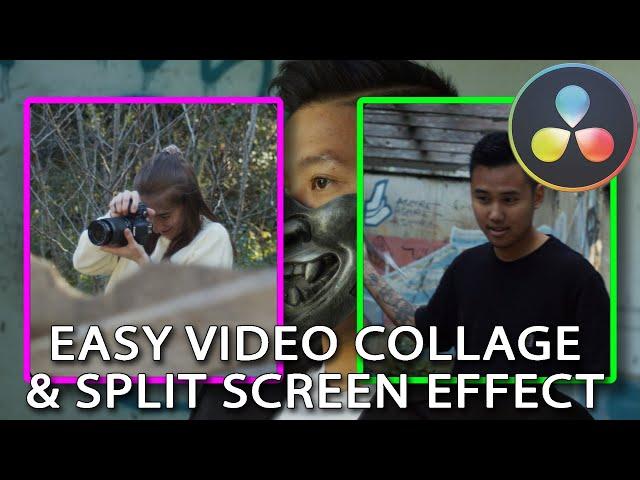 Create Split Screen/Video Collage Effect in DaVinci Resolve 17 | EASY